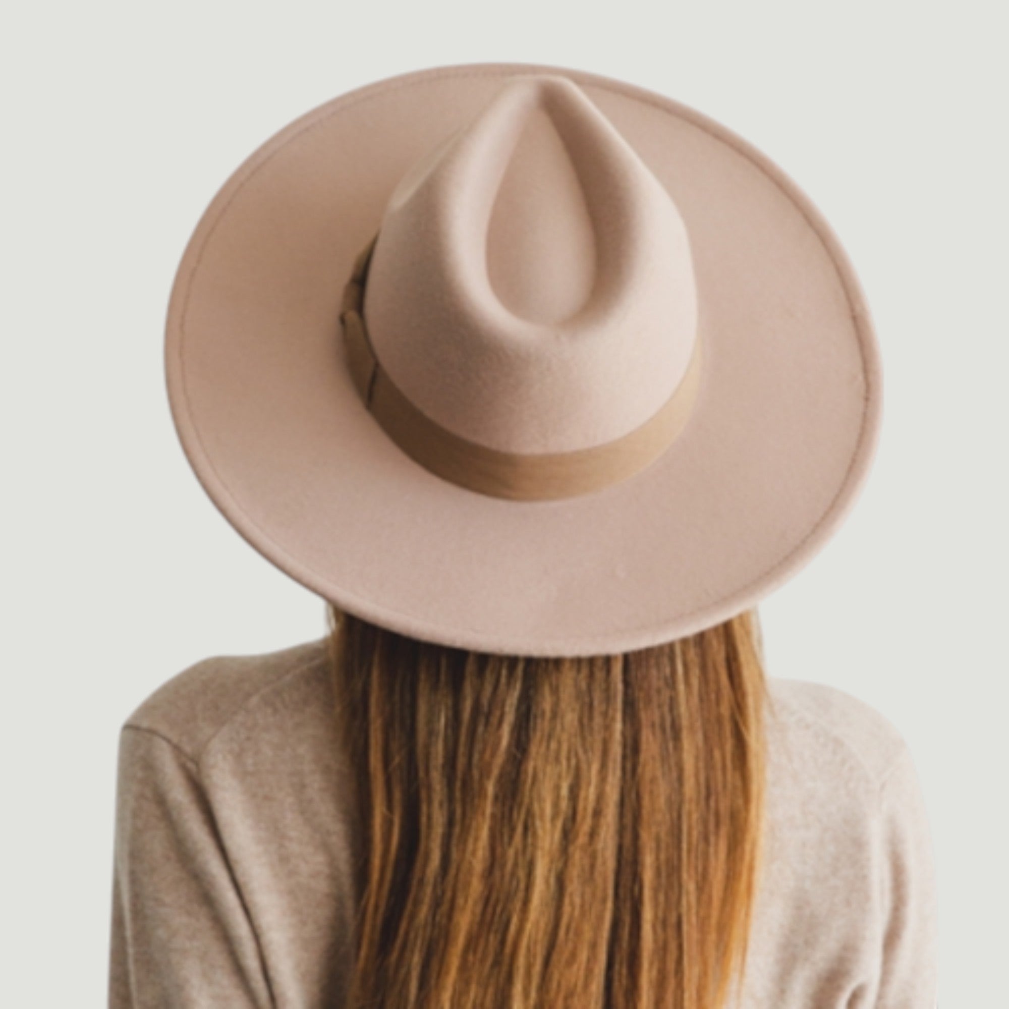Vegan Felt Wide Brim Panama Rancher Hat Matching grosgrain band-24 Colors