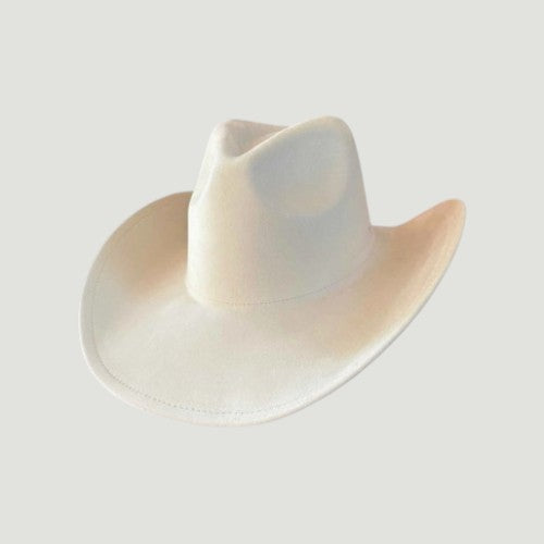 Vegan Suede Western Cowboy Hat with Pinch Front Crown | Boho Festival Statement Hat