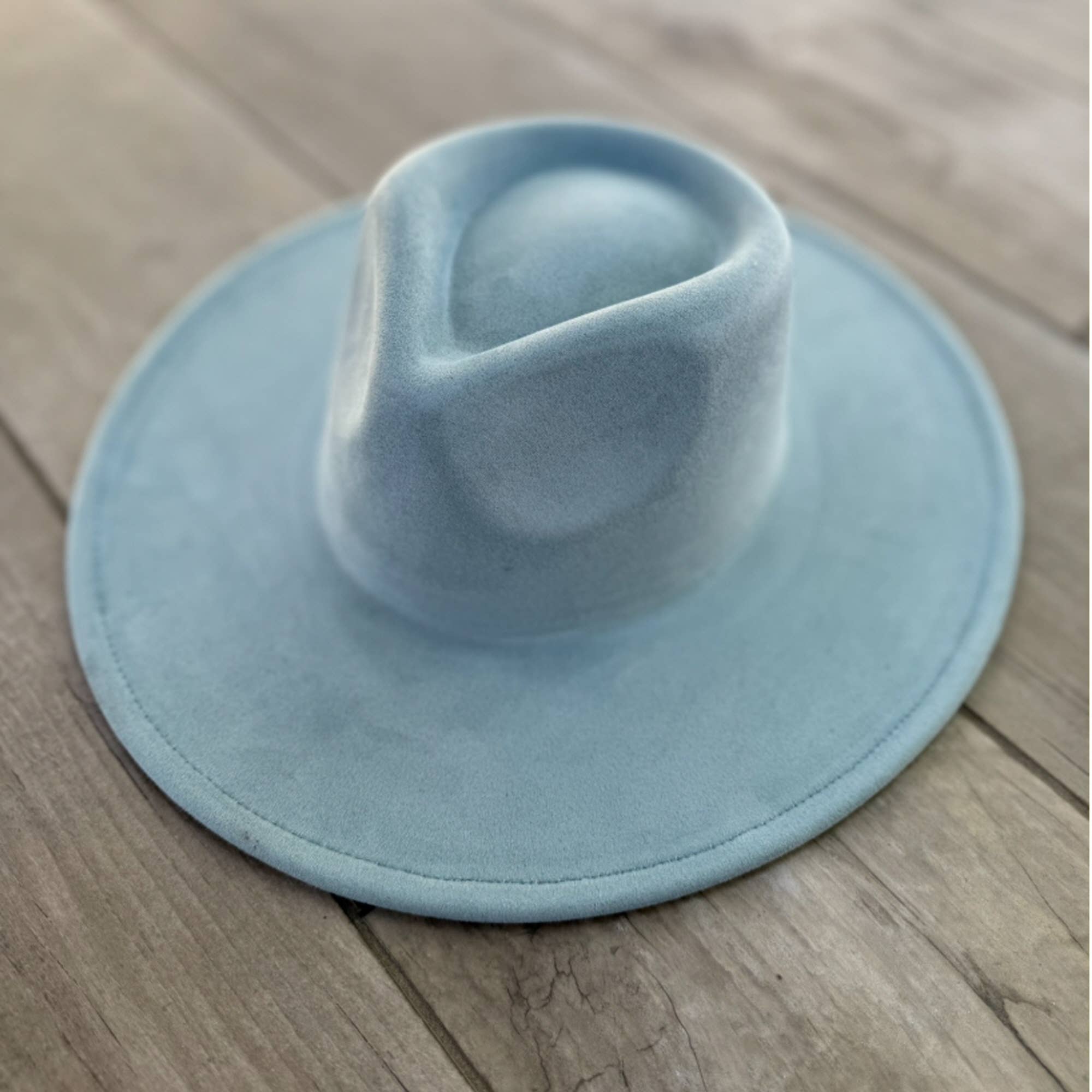 Vegan Suede Wide Brim Rancher Hat – Structured Flat Brim