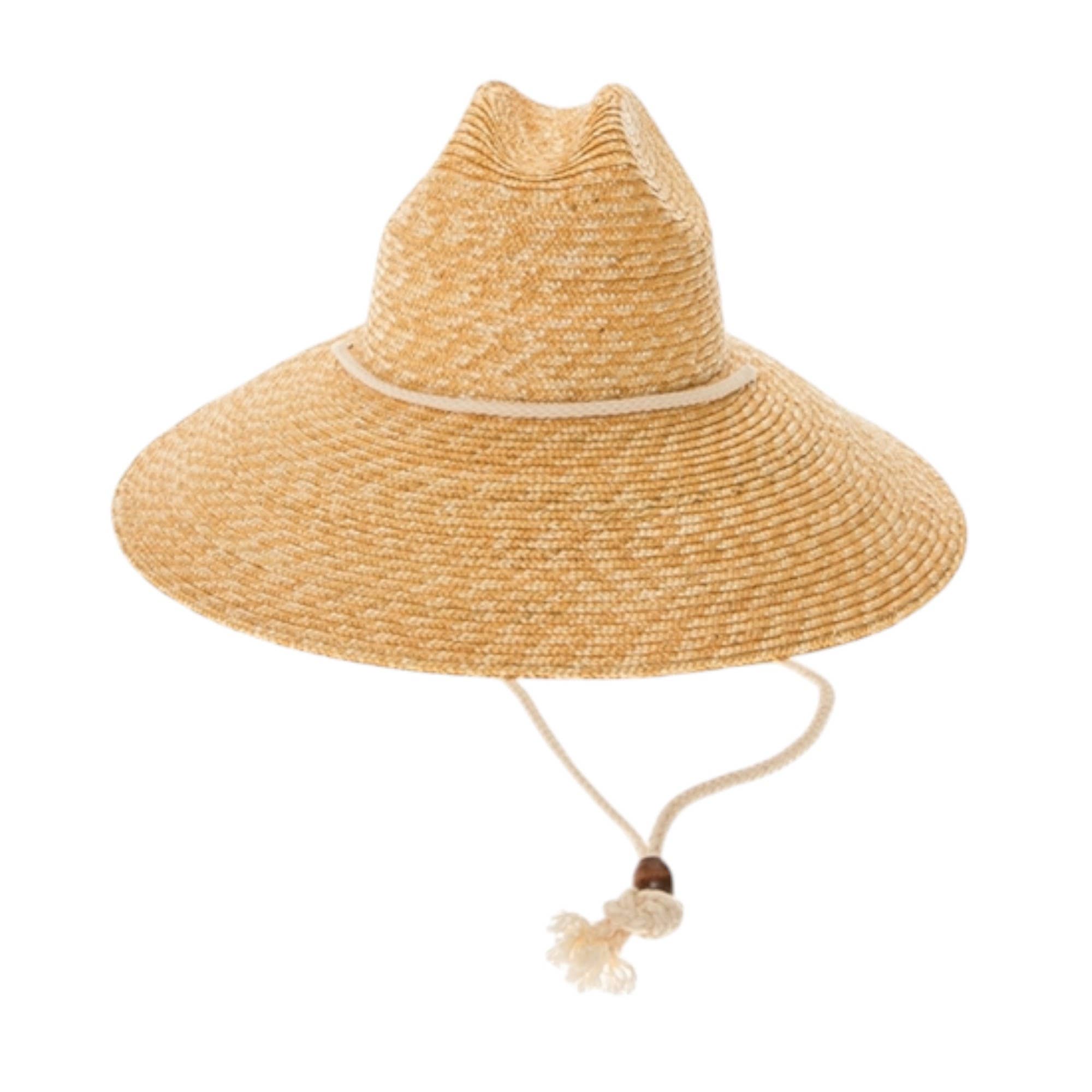 Structured Lifeguard-Style Hat in Fine Wheat Straw