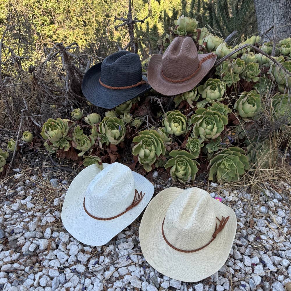 Braided Band Straw Cowboy Hat – Classic Western Summer Hat