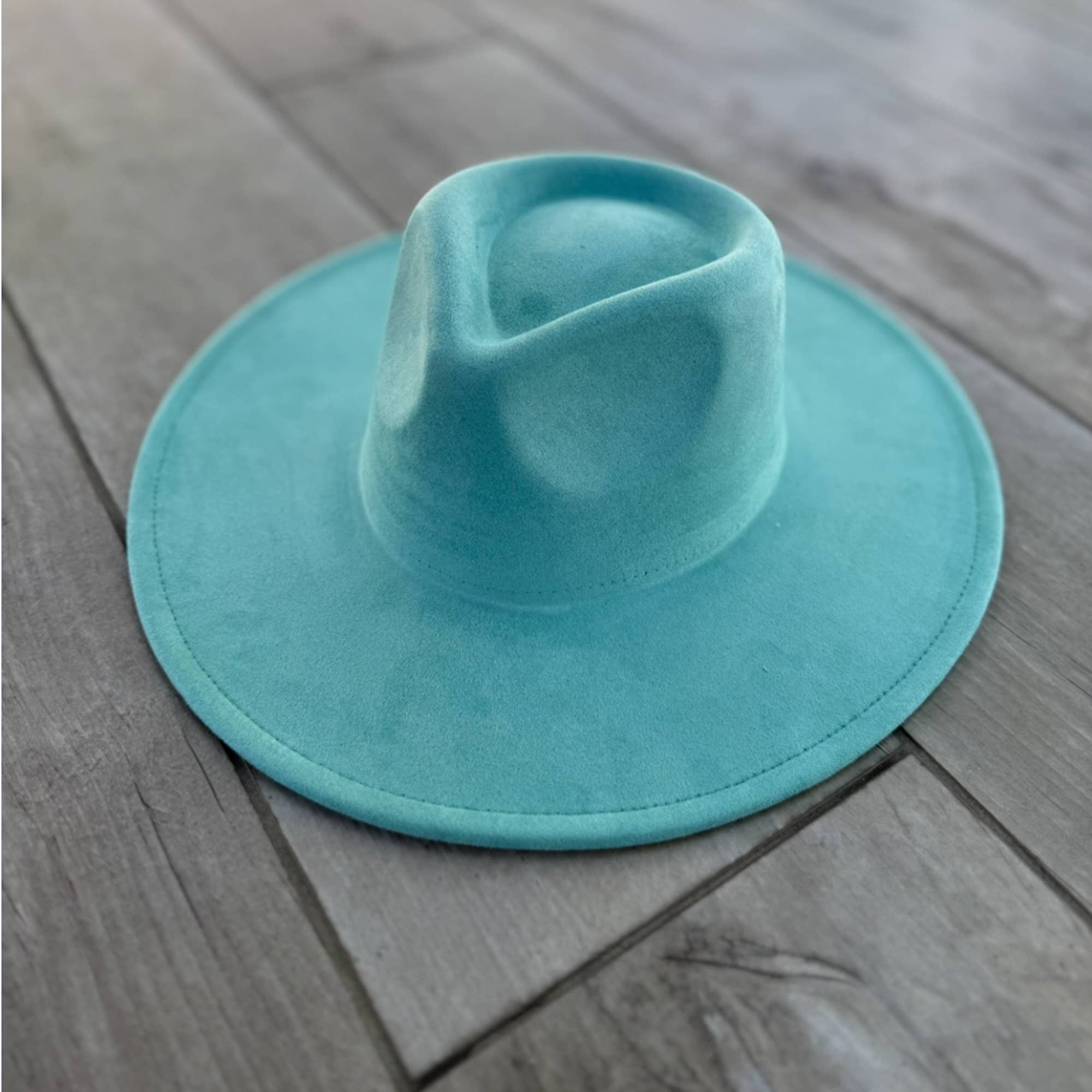 Vegan Suede Wide Brim Rancher Hat – Structured Flat Brim