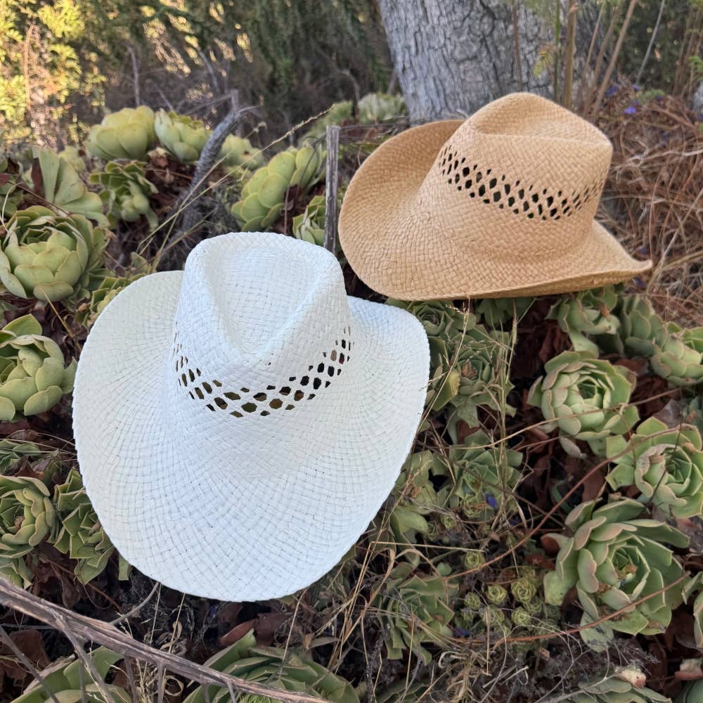 Open Weave Straw Cowboy Hat – Breathable Western Summer Hat