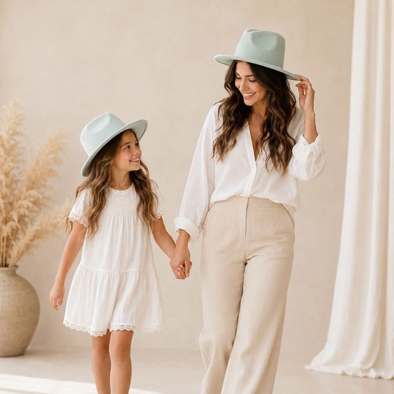 Mommy & Me Wide Brim Rancher Hat 2 PCS Set