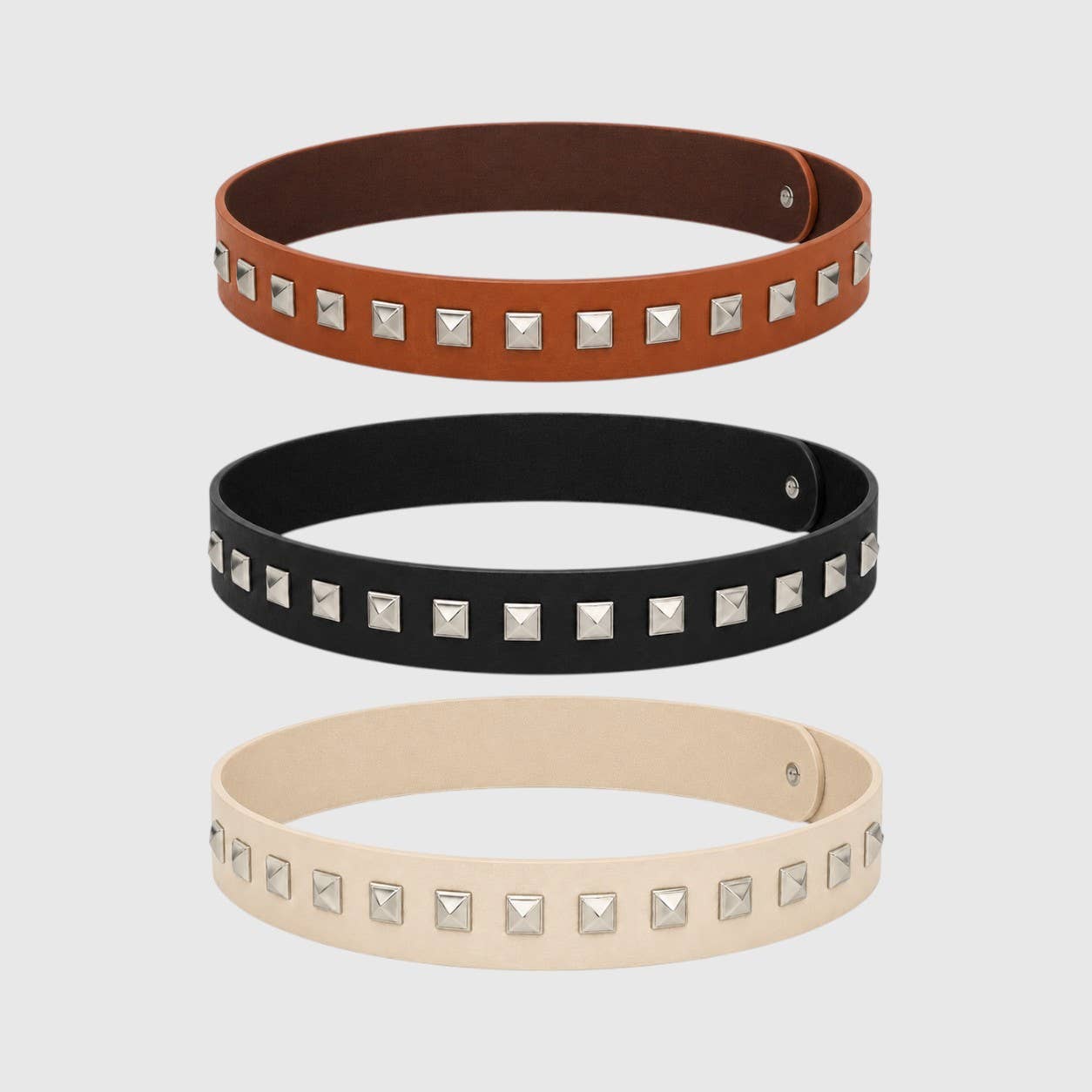 Western Pyramid Stud Faux Leather Hat Band