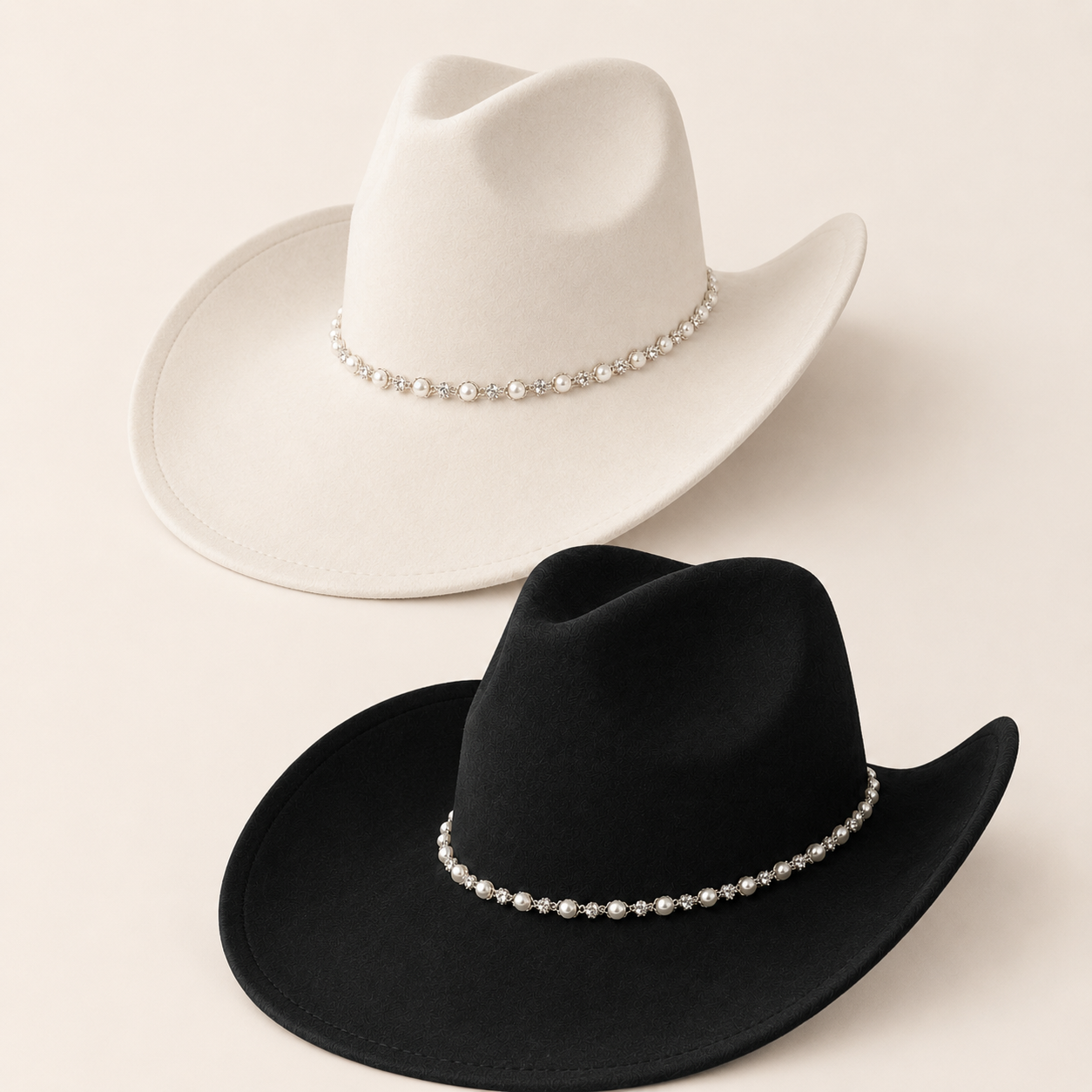 Pearl & Rhinestone Cowboy Hat | Bridal Party & Bachelorette