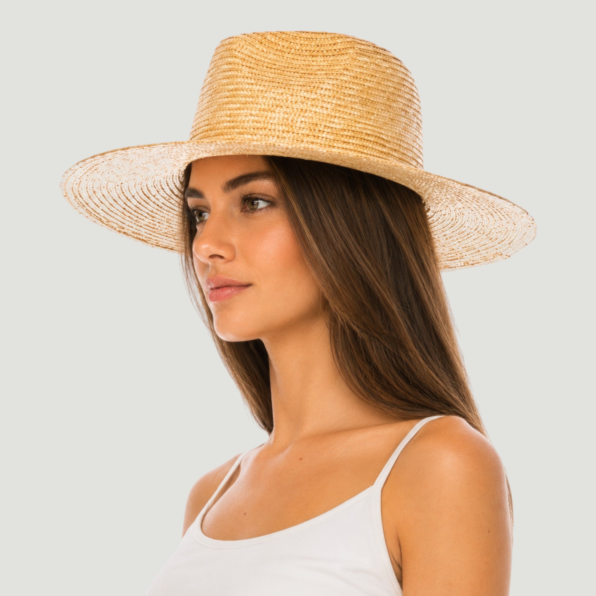 Wheat Straw Rancher Hat, Flat Brim