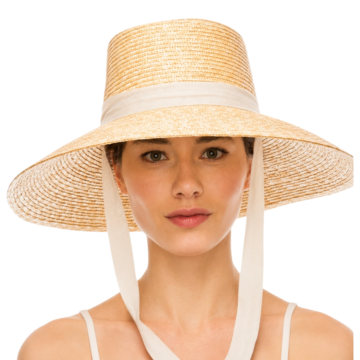 Wheat Straw Boater Hat with Twill Tape
