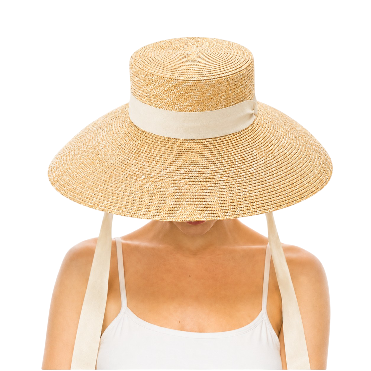 Wheat Straw Boater Hat with Twill Tape