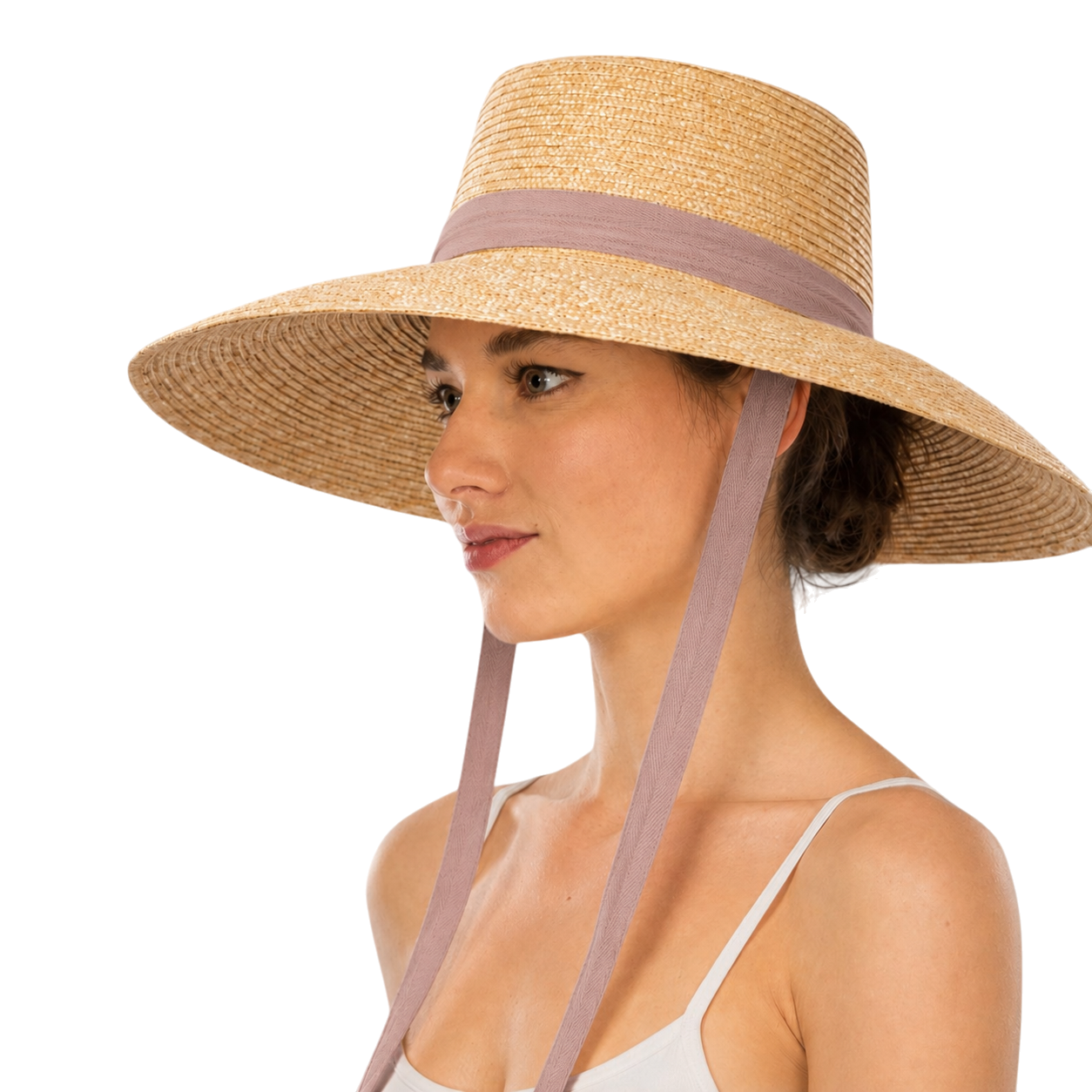 Wheat Straw Boater Hat with Twill Tape