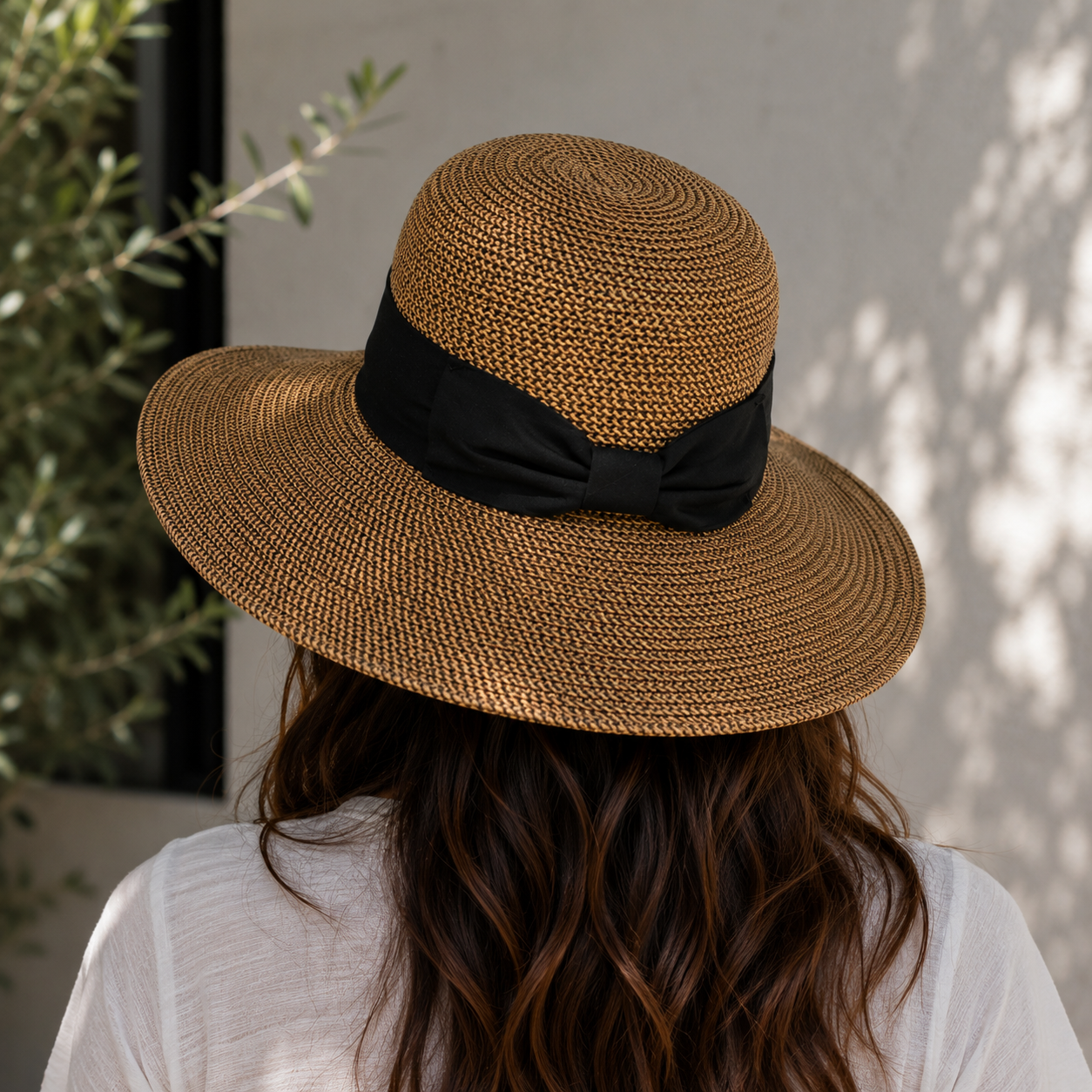 UPF 50+ Packable Straw Sun Hat Wide Brim w/ Bow | Faceframer
