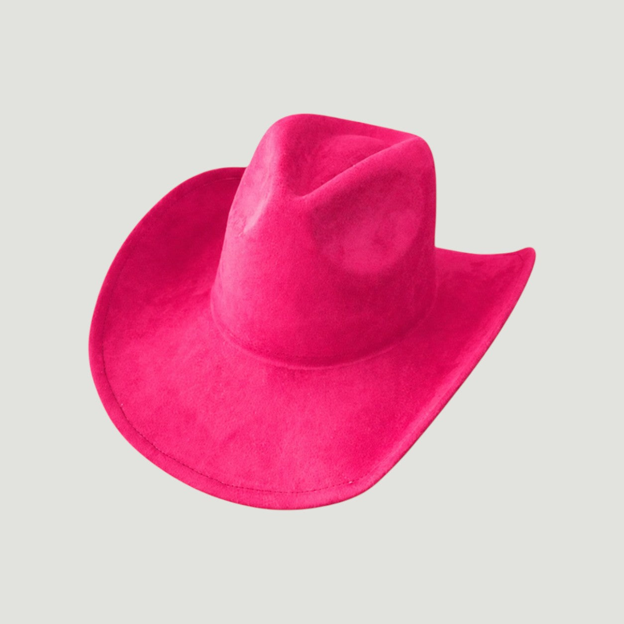 Vegan Suede Western Cowboy Hat with Pinch Front Crown | Boho Festival Statement Hat