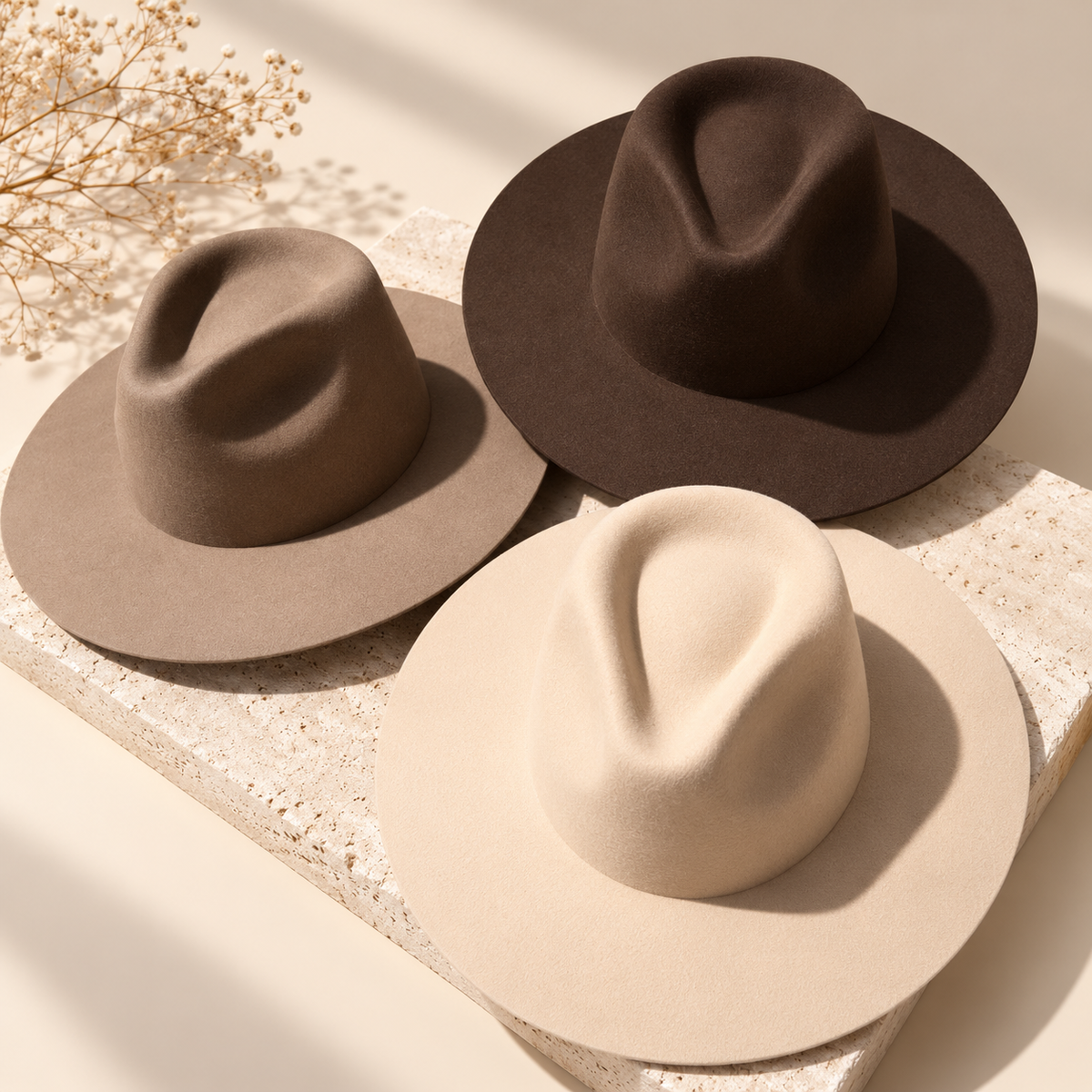 Premium Austrian Wool Wide Brim Fedora Hat