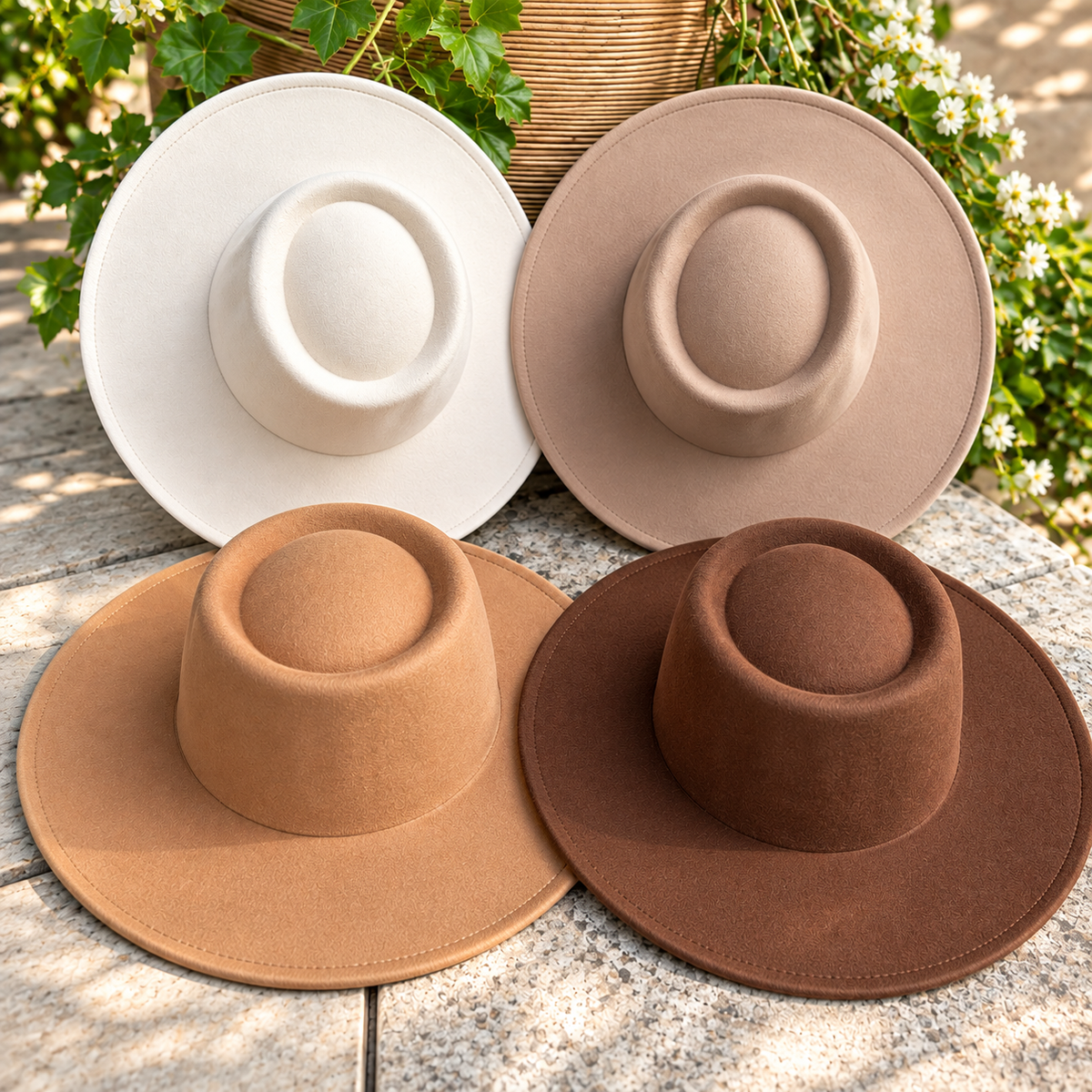 Vegan Felt Wide Brim Gambler Hat