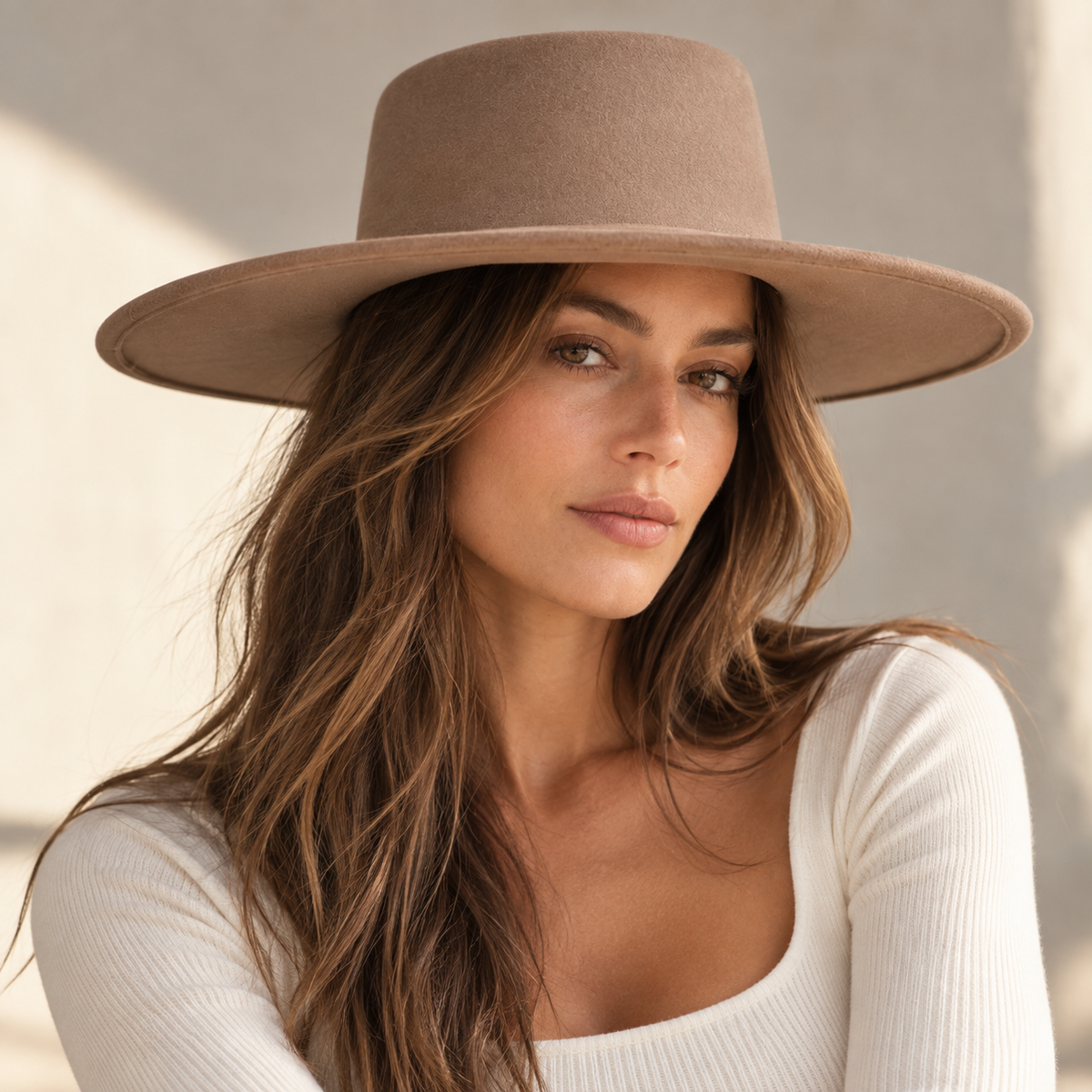 Vegan Felt Wide Brim Gambler Hat