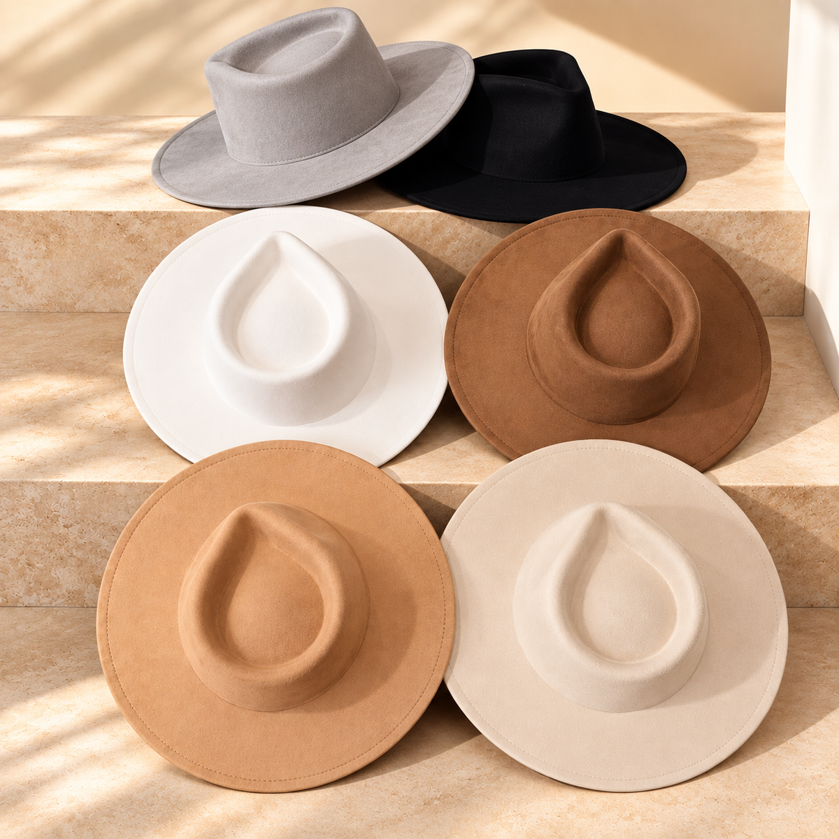 Vegan Suede Wide Brim Rancher Hat