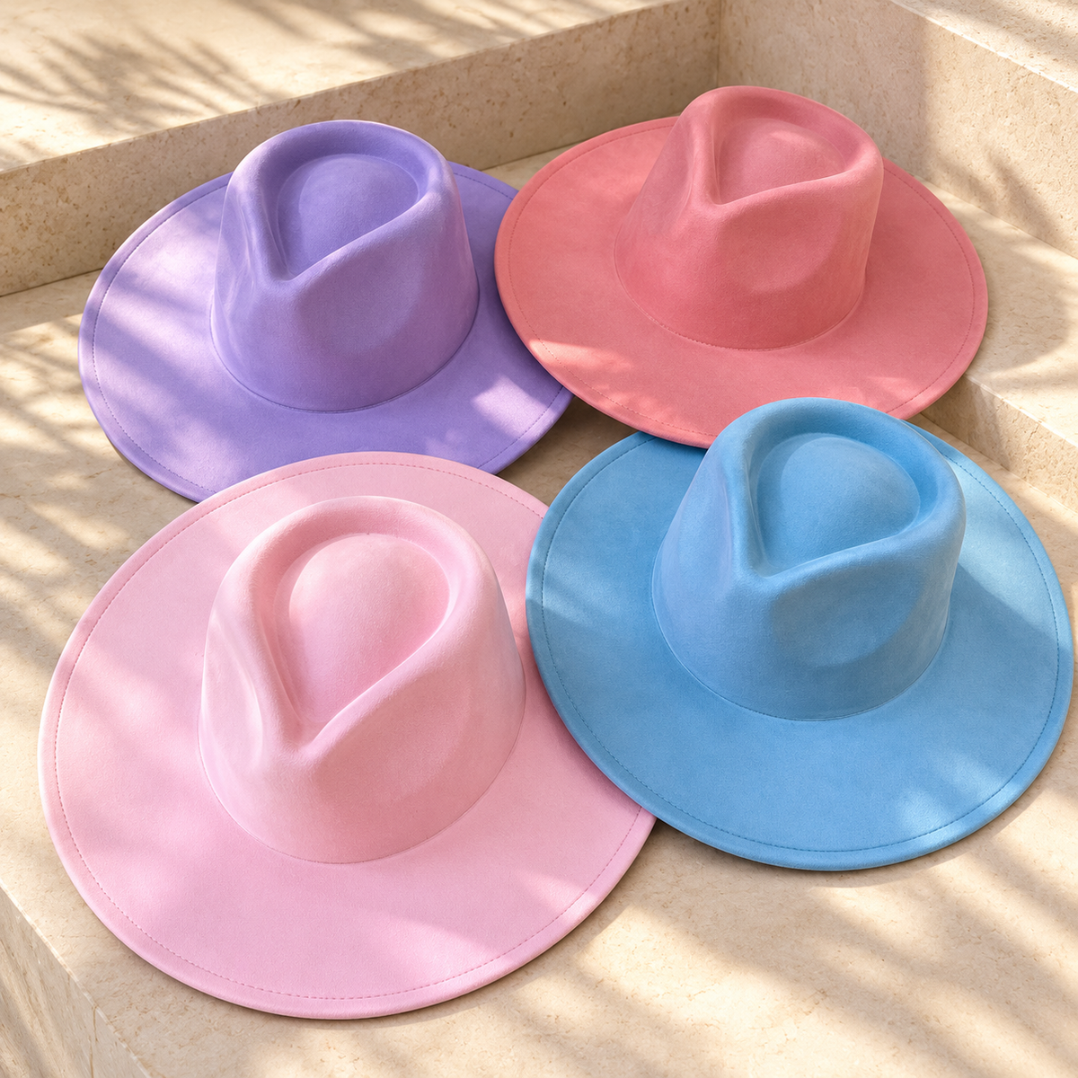 Vegan Suede Wide Brim Rancher Hat