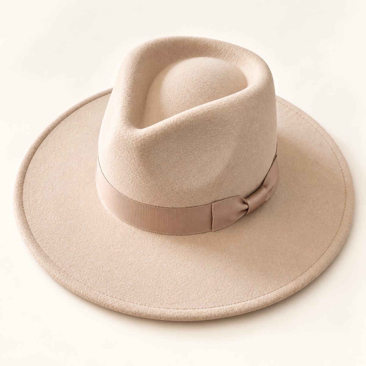 Vegan Felt Rancher Hat with Matching Ribbon Band