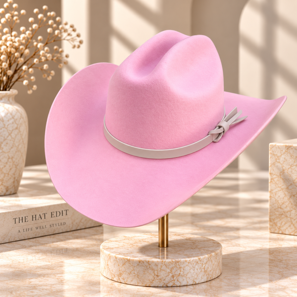 Australian Wool Wide Brim Cattleman Cowboy Hat with Leather Band