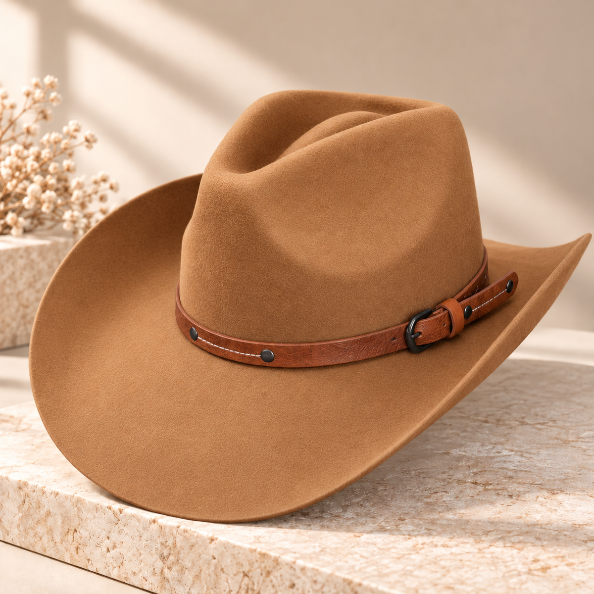 Australian Wool Cowboy Hat with Stitched Leather Band