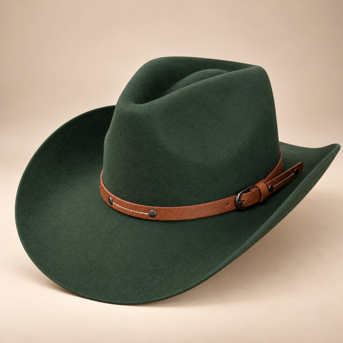 Australian Wool Cowboy Hat with Stitched Leather Band