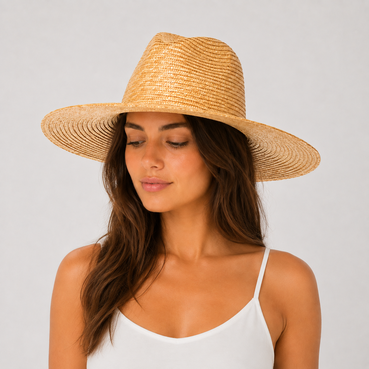 Wheat Straw Rancher Hat, Flat Brim