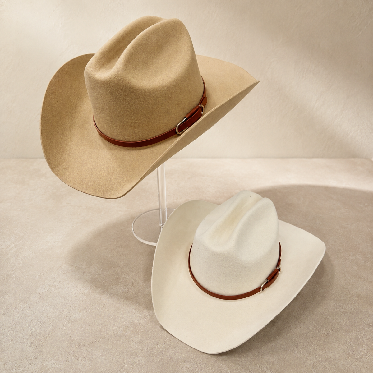 Australian Wool Cattleman Cowboy Hat with Leather Band