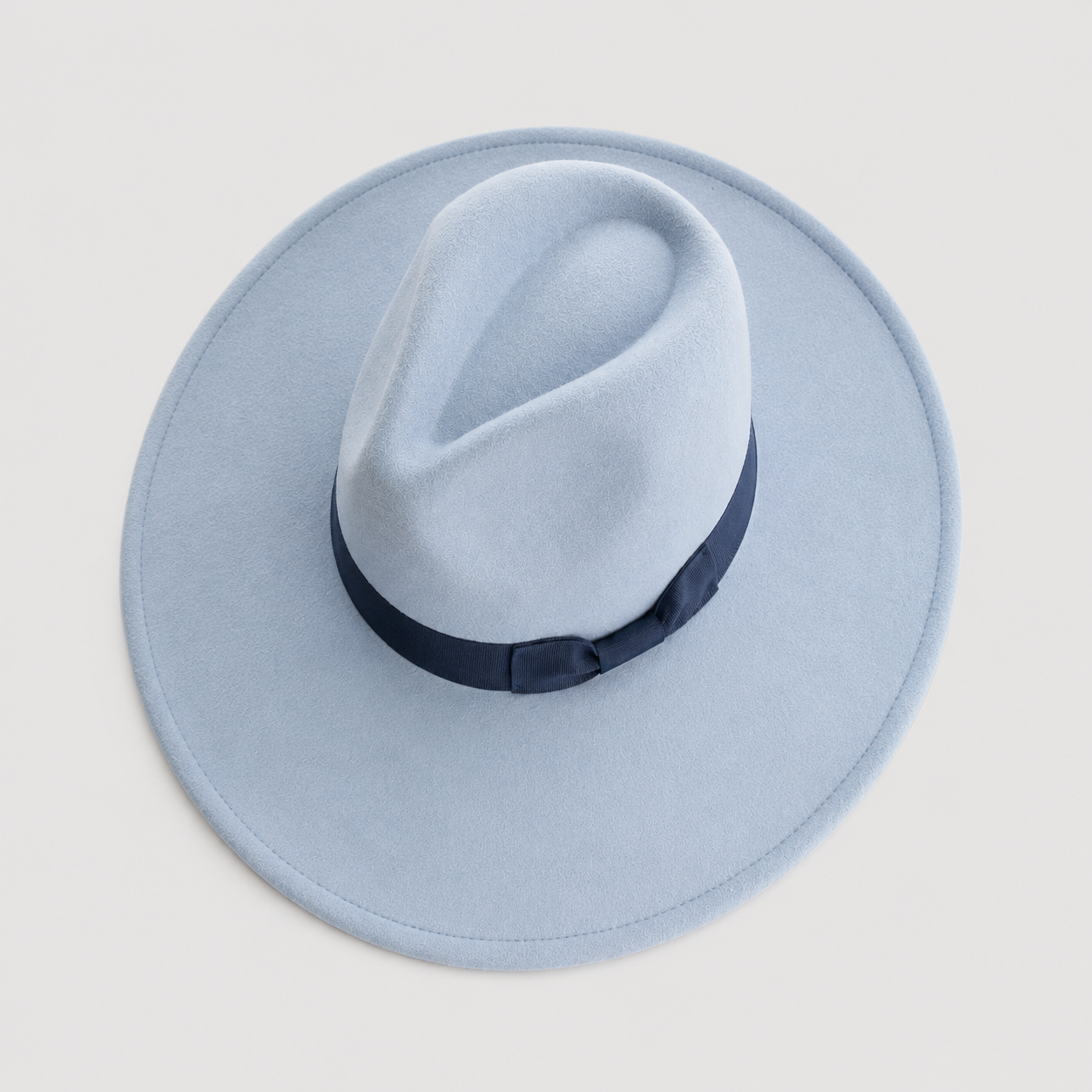Vegan Felt Wide Brim Panama Rancher Hat Matching grosgrain band-24 Colors