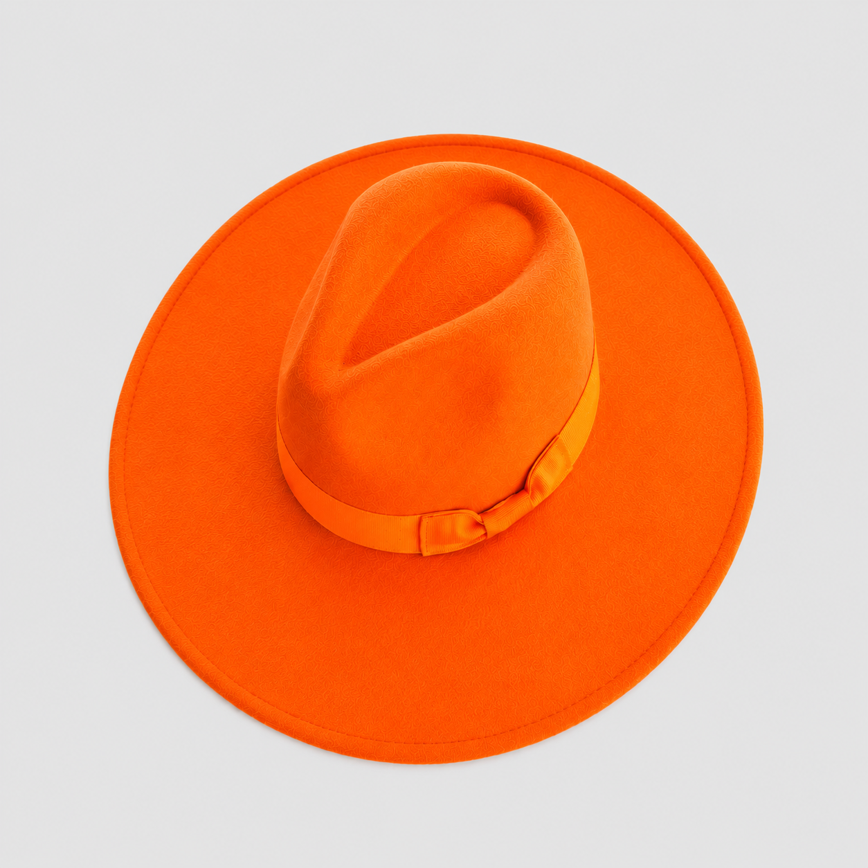 Vegan Felt Wide Brim Panama Rancher Hat Matching grosgrain band-24 Colors
