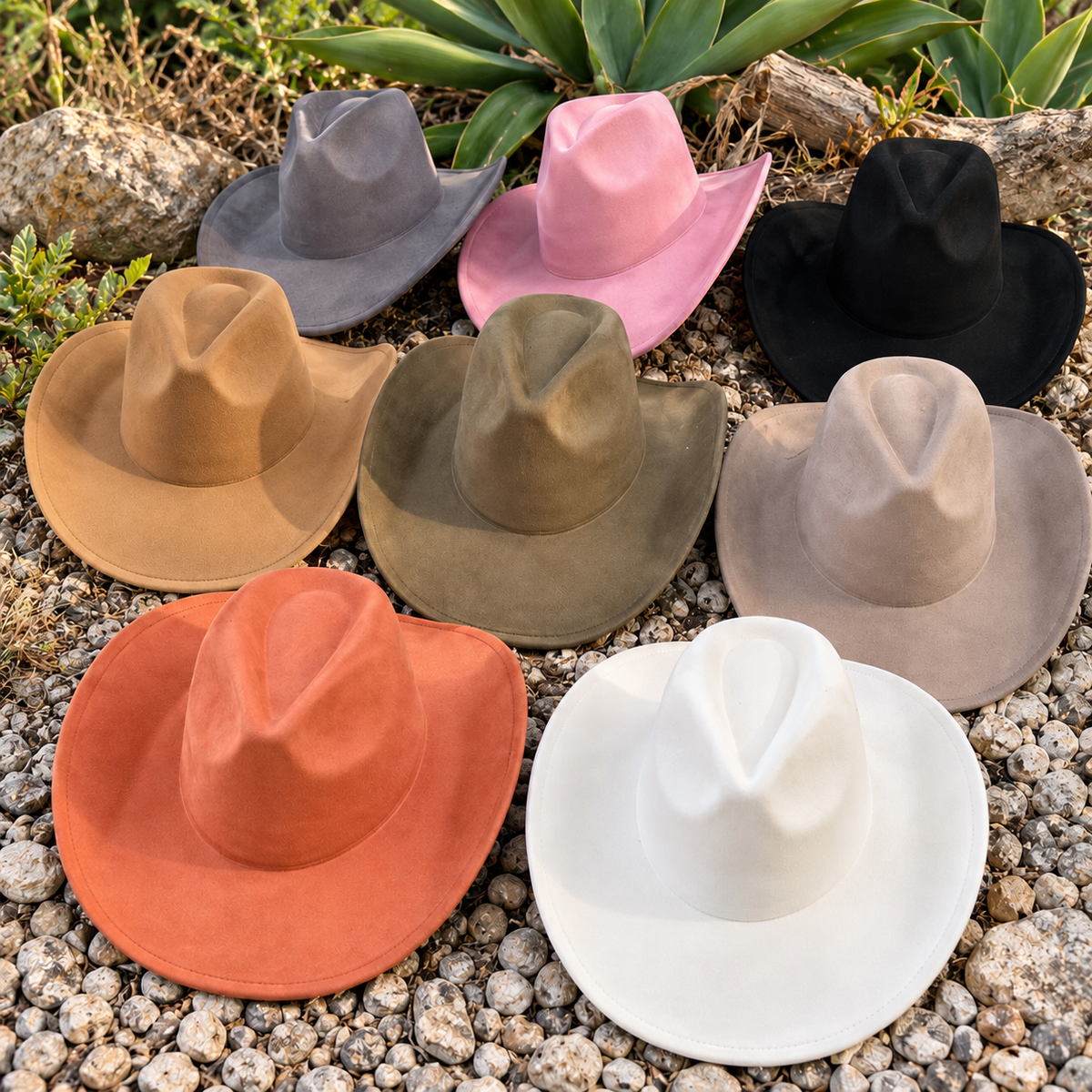 Vegan Suede Cowboy Hat