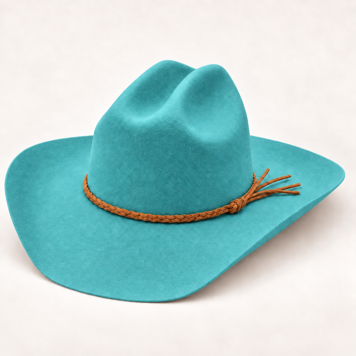 Premium Australian Wool Cattleman Cowboy Hat with Braided Suede Belt