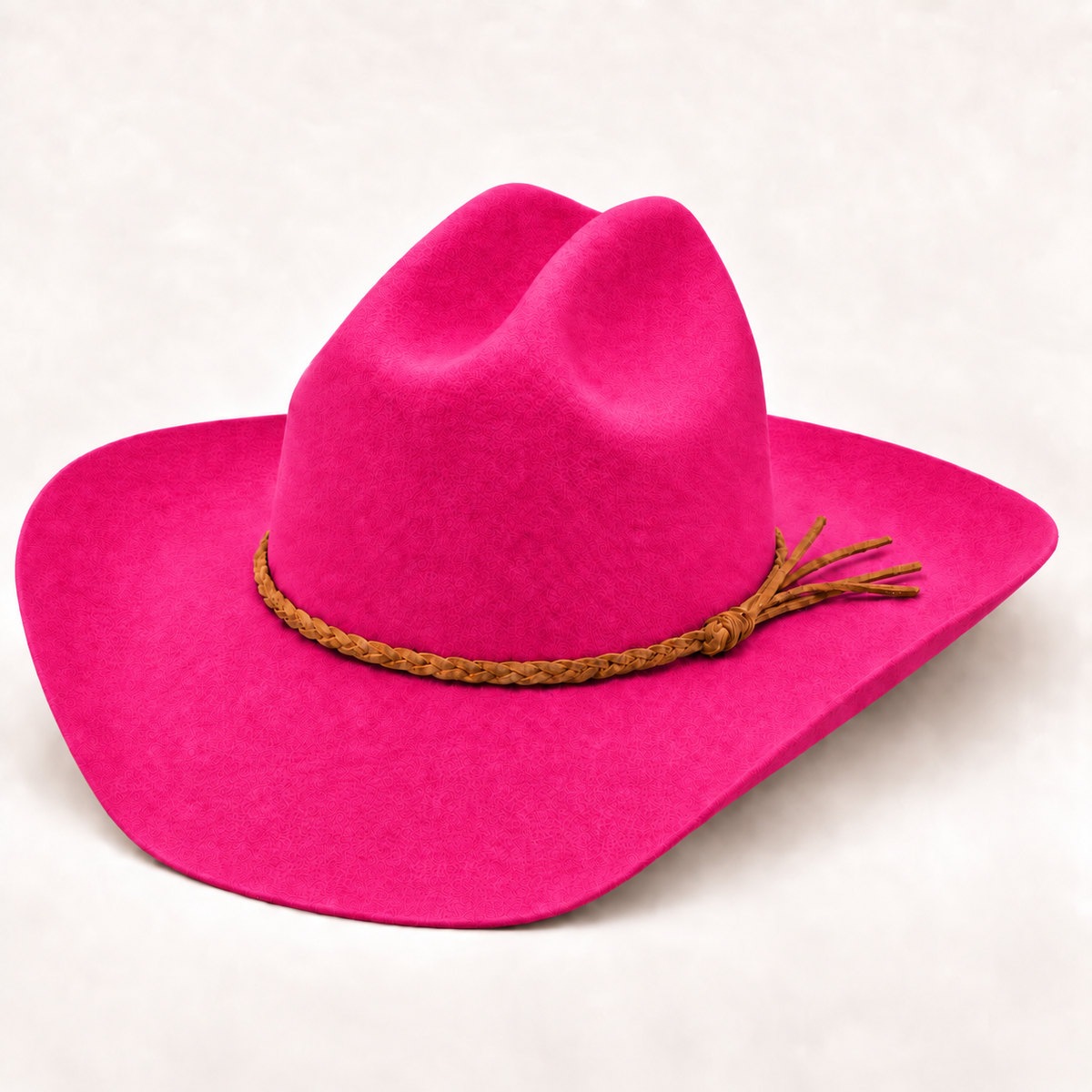 Premium Australian Wool Cattleman Cowboy Hat with Braided Suede Belt
