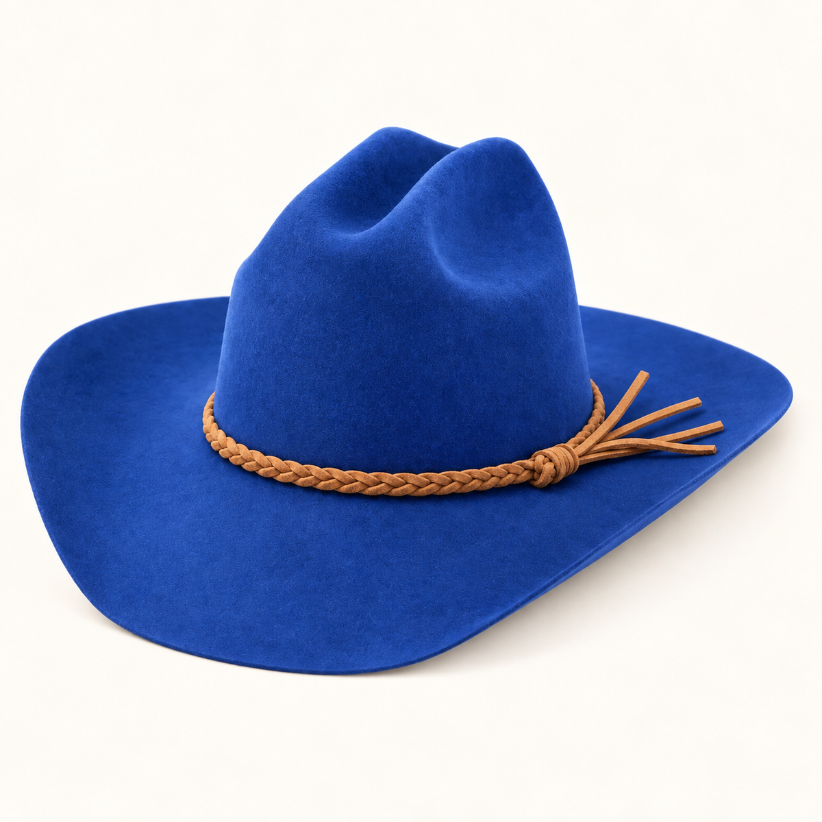 Premium Australian Wool Cattleman Cowboy Hat with Braided Suede Belt