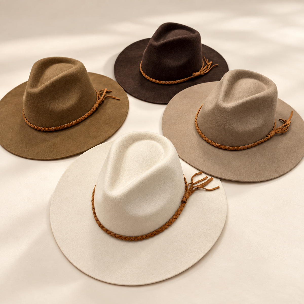 Wholesale Australian Wool Rancher Hat with Braided Suede Belt - View 2