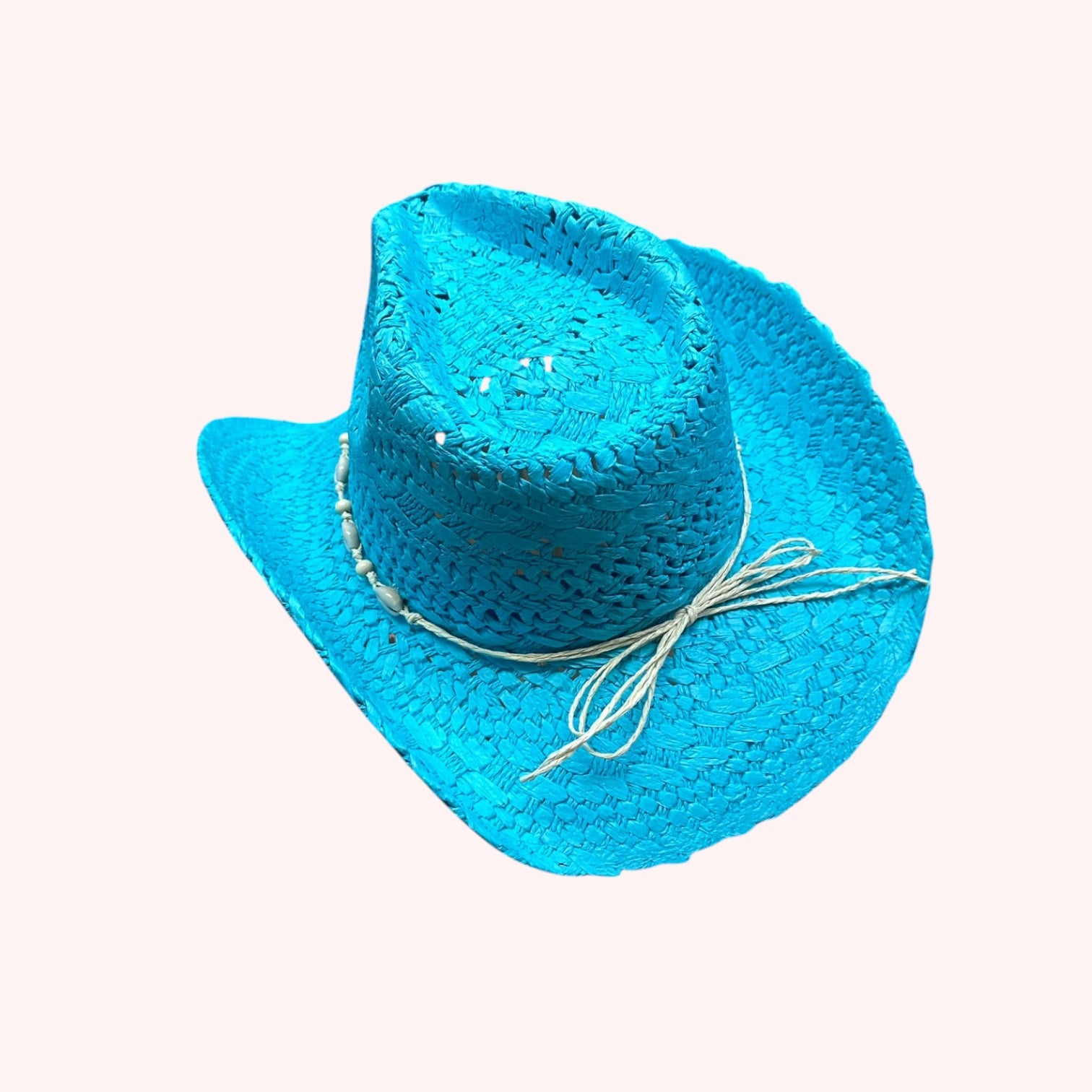 BEAD SHELLS BAND COWBOY COWGIRL HANDMADE HAT