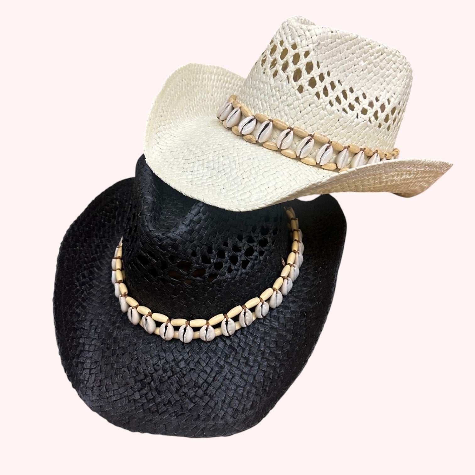 SEASHELLS BAND COWBOY COWGIRL HANDMADE HAT