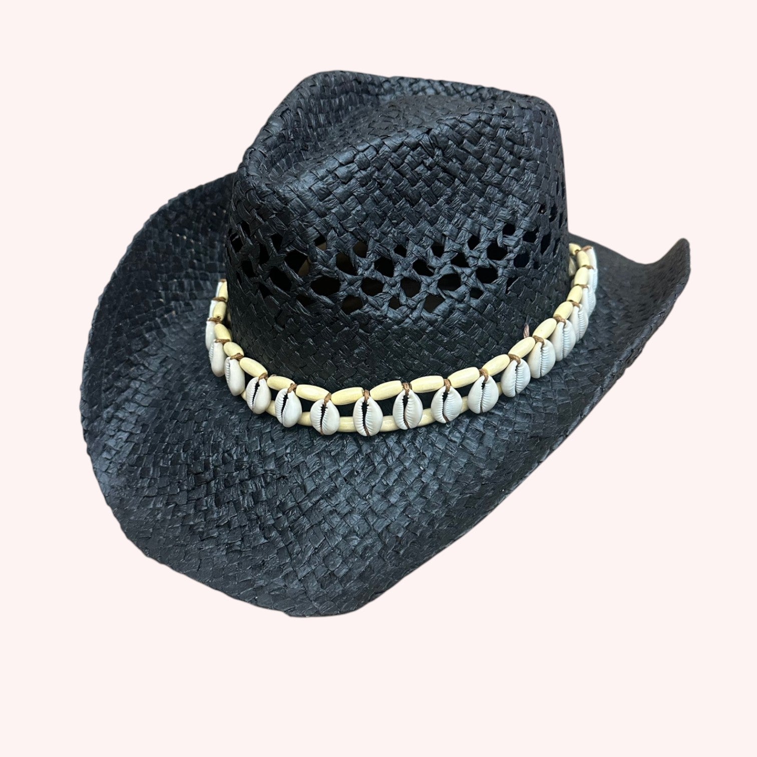 SEASHELLS BAND COWBOY COWGIRL HANDMADE HAT