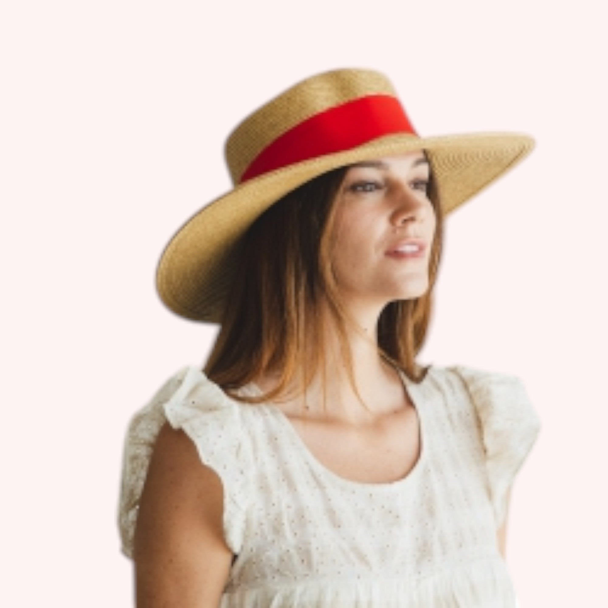 Boater Sun Hat w/ Ribbon Bow