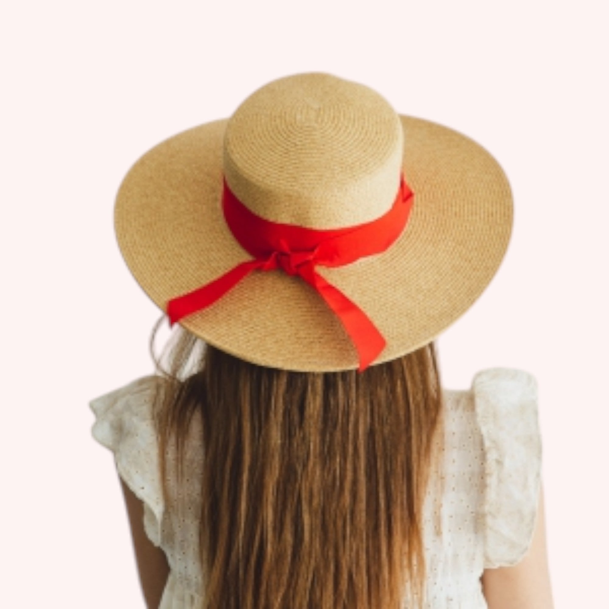 Boater Sun Hat w/ Ribbon Bow