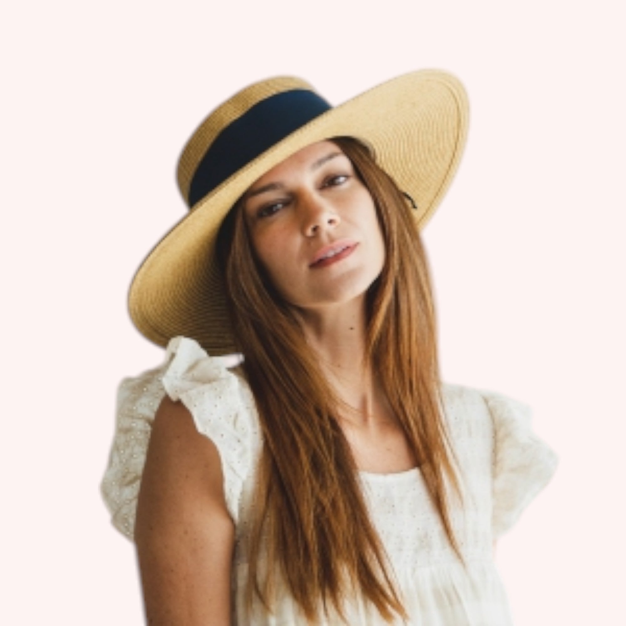 Boater Sun Hat w/ Ribbon Bow