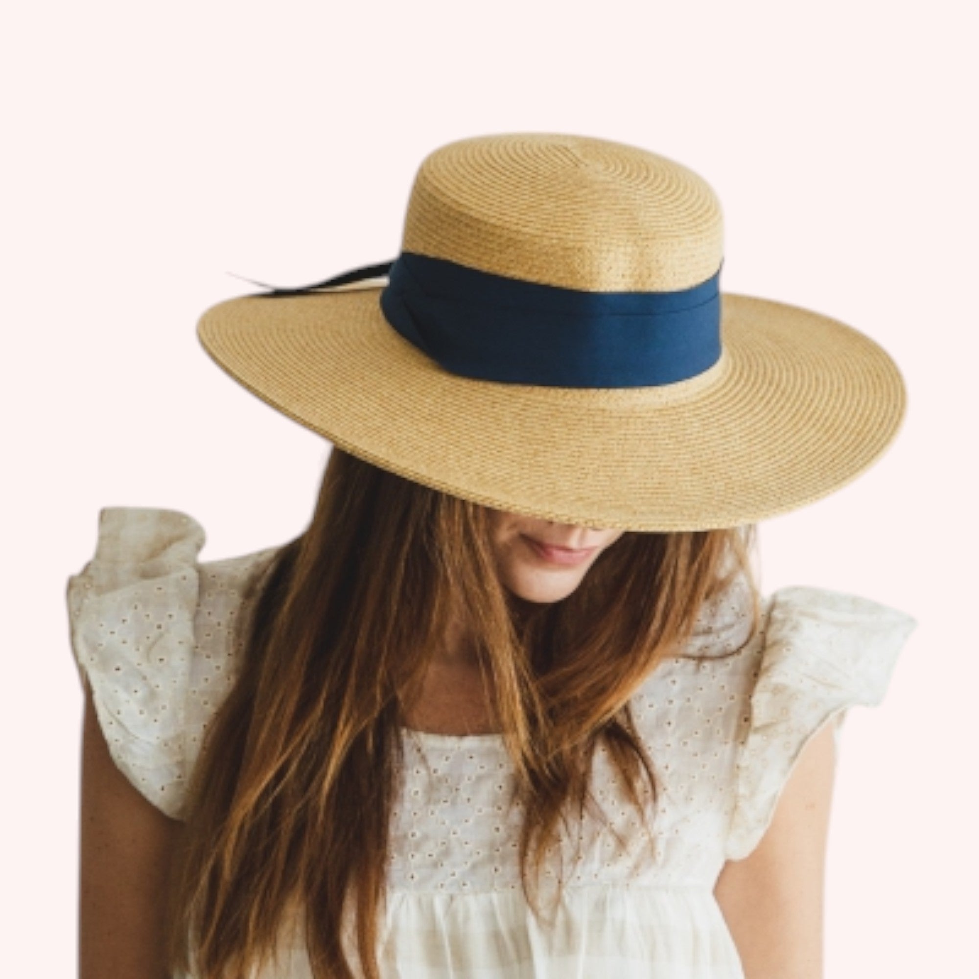 Boater Sun Hat w/ Ribbon Bow