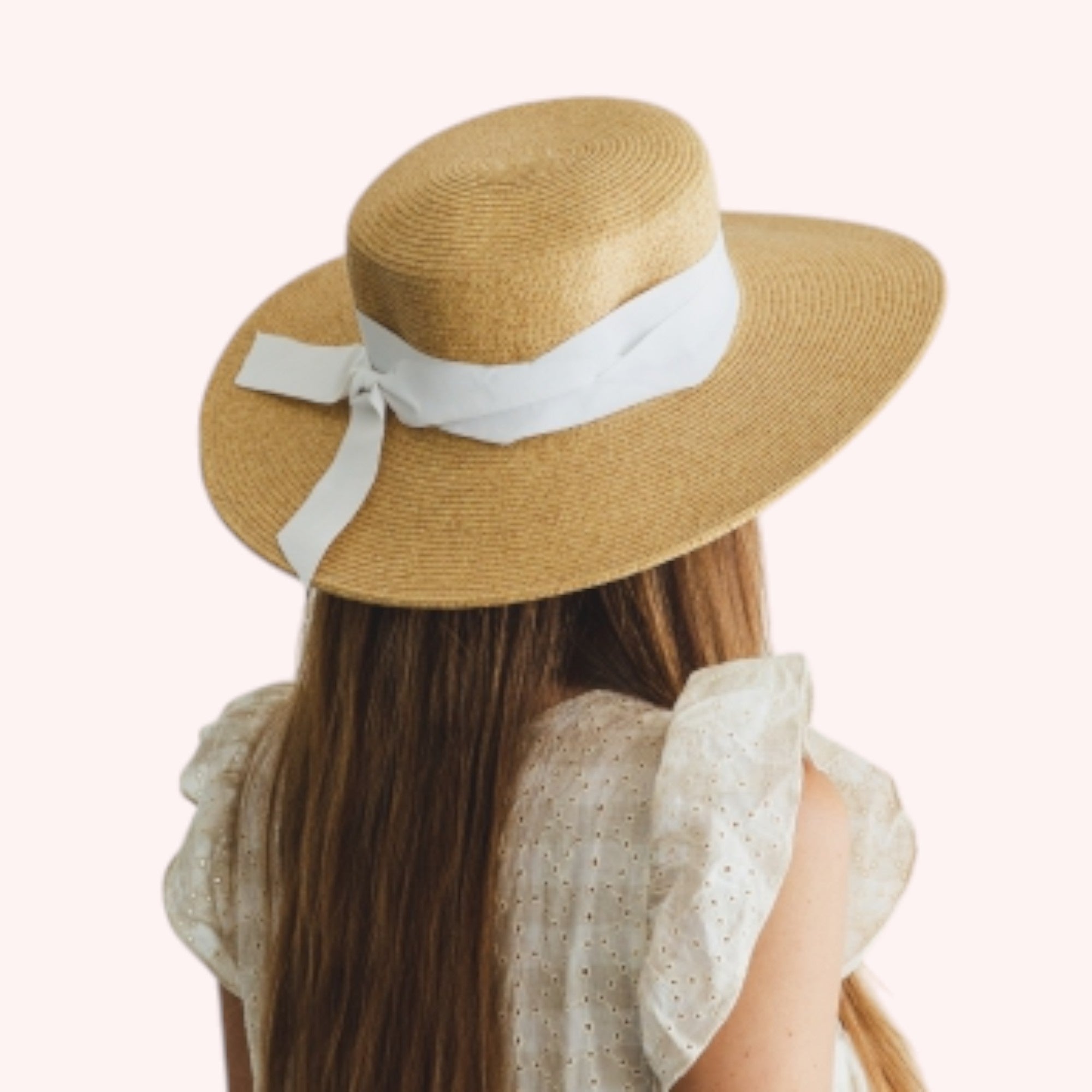 Boater Sun Hat w/ Ribbon Bow