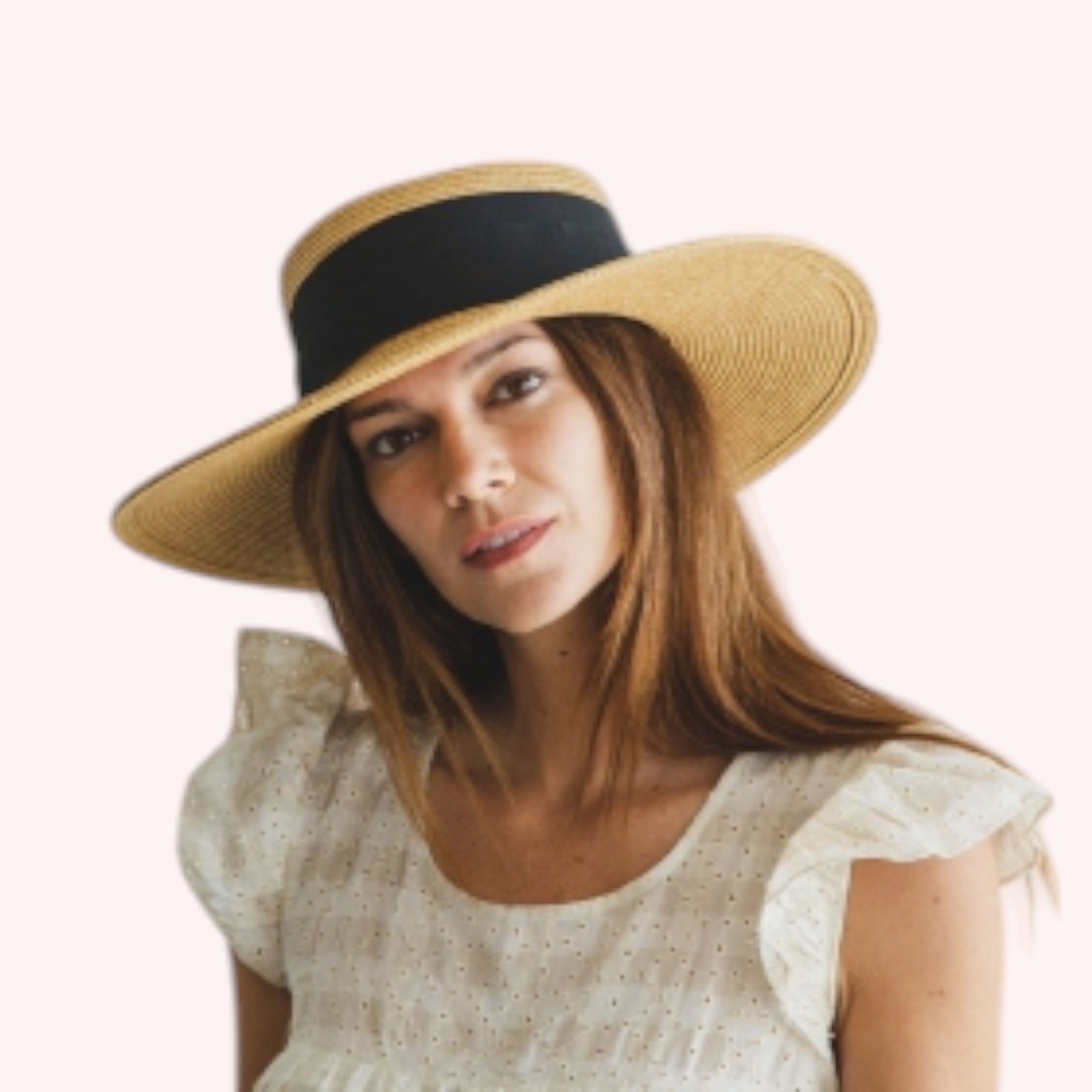 Boater Sun Hat w/ Ribbon Bow