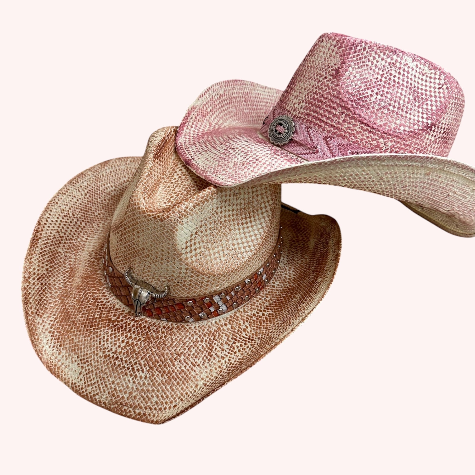 VINTAGE COWBOY HAT WITH WESTERN DESIGN BAND