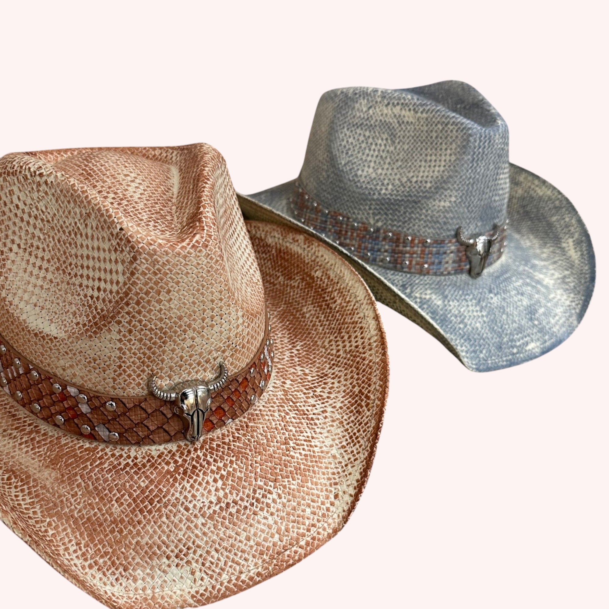 VINTAGE COWBOY HAT WITH WESTERN DESIGN BAND