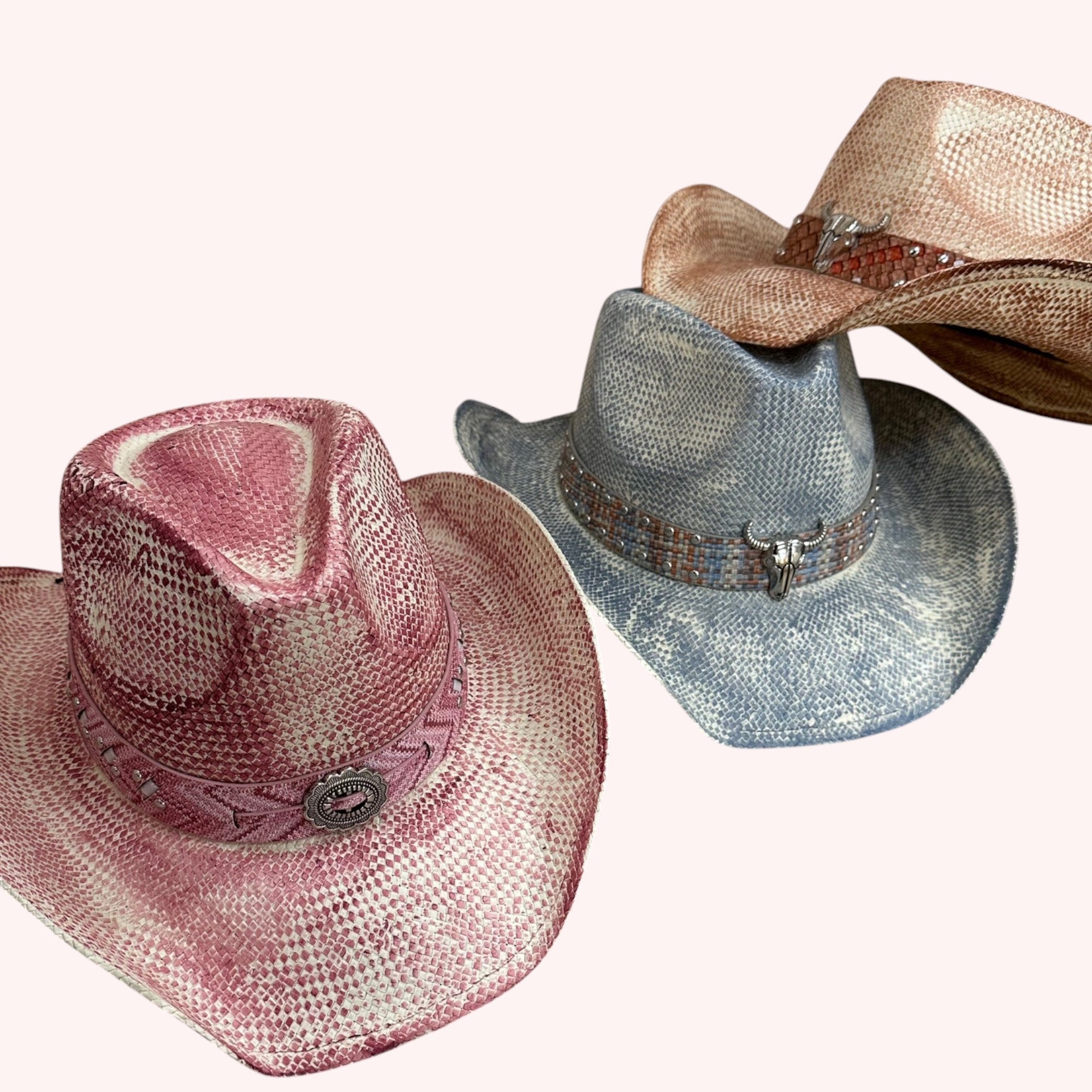 VINTAGE COWBOY HAT WITH WESTERN DESIGN BAND