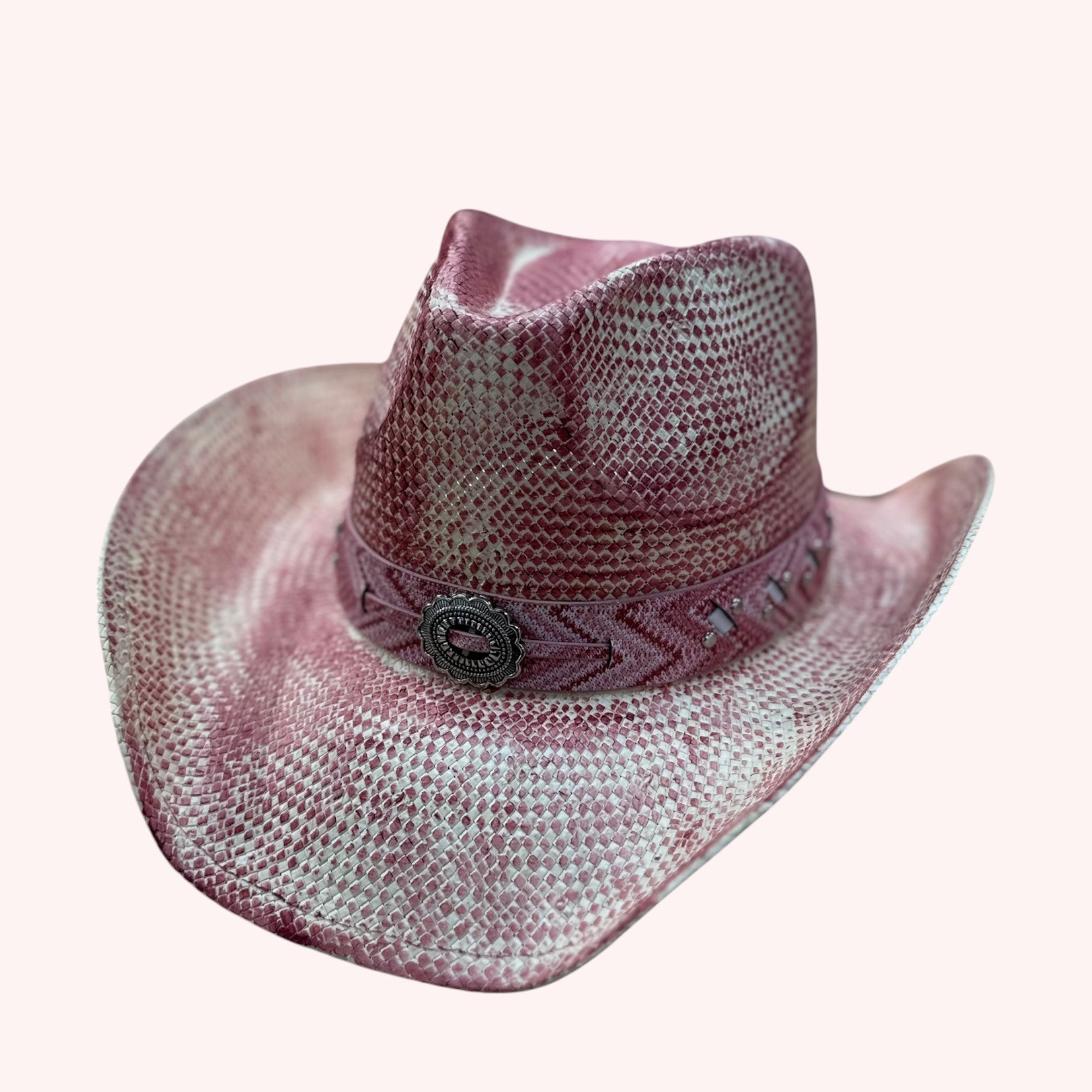 VINTAGE COWBOY HAT WITH WESTERN DESIGN BAND