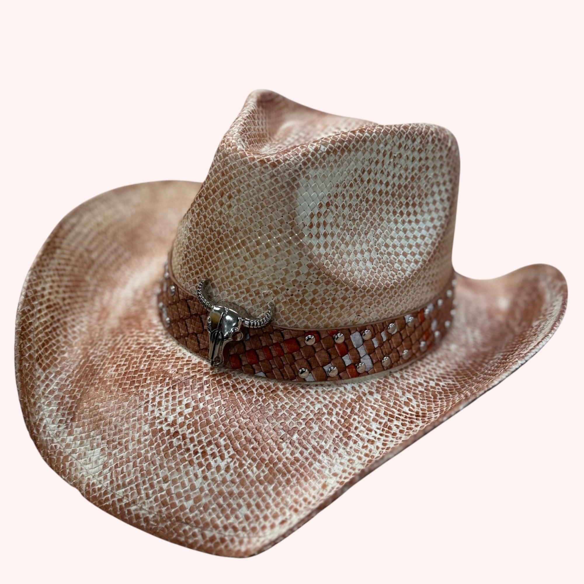 VINTAGE COWBOY HAT WITH WESTERN DESIGN BAND