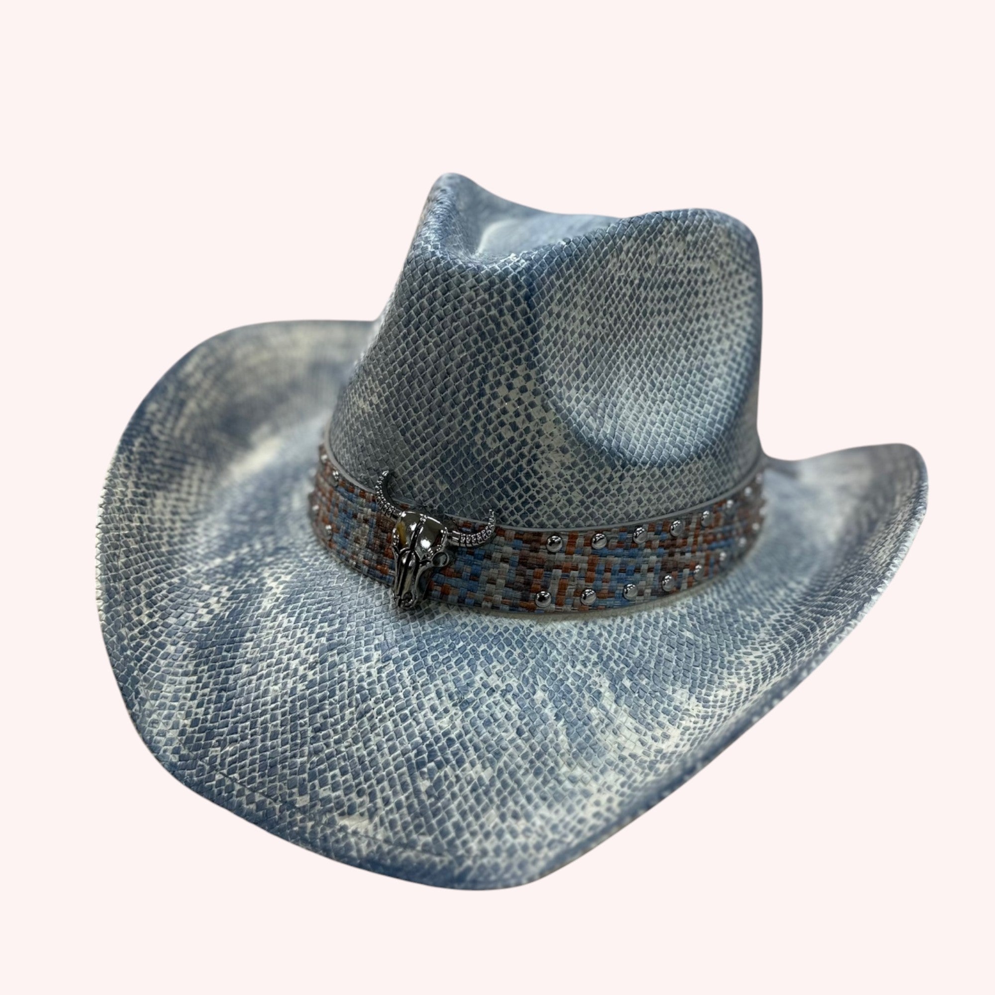 VINTAGE COWBOY HAT WITH WESTERN DESIGN BAND