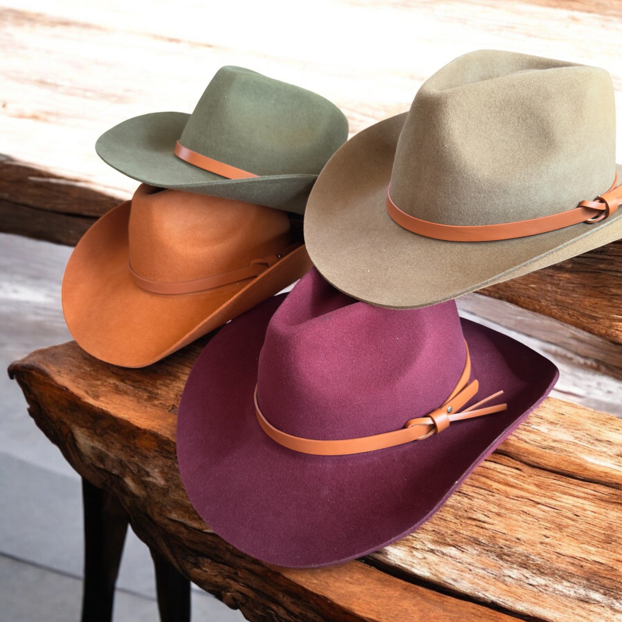 Premium Australian Wool Cowboy Hat with Leather Band